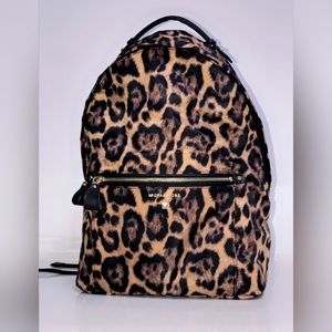 NWT Michael Kors Leopard Kelsey Nylon Backpack